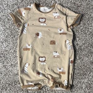 Mayoral Tan Animal Print Infant Bodysuit